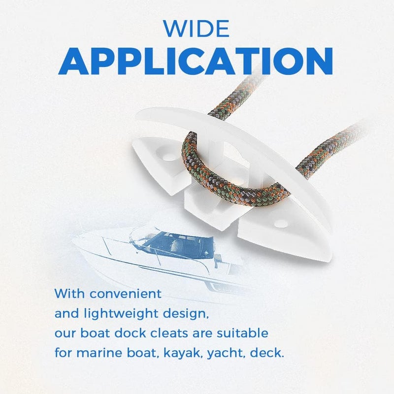 Yetaha Boat Folding Cleat, 4 Pack Flip Up Dock Mooring Cleat Marine Deck Rope Cleat Accessories with Mounting Screws for Boat Kayak, 5.12inch - Image 2
